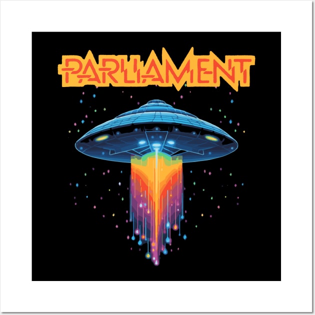 Parliament Funkadelic Retro Mothership UFO Rock Funk Throwback Wall Art by robotbasecamp